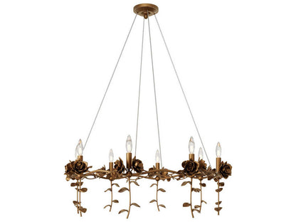 Currey & Company Currey and Company 8-Light Rosabel Chandelier in Antique Brass with Off White Shades
