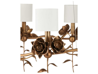 Currey & Company Currey and Company 8-Light Rosabel Chandelier in Antique Brass with Off White Shades