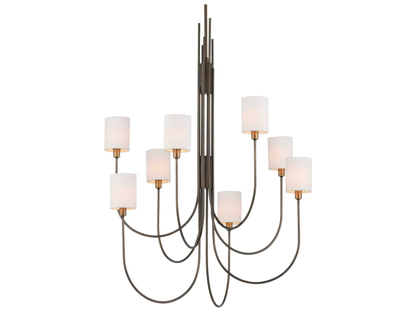 Currey & Company Currey and Company 8-Light Archetype Chandelier in Statuary Bronze and Antique Brass