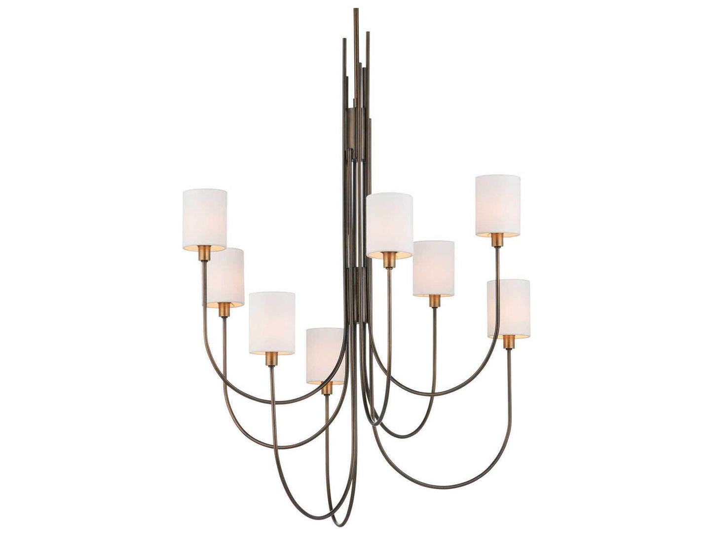 Currey & Company Currey and Company 8-Light Archetype Chandelier in Statuary Bronze and Antique Brass