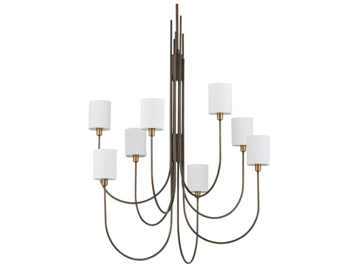 Currey & Company Currey and Company 8-Light Archetype Chandelier in Statuary Bronze and Antique Brass