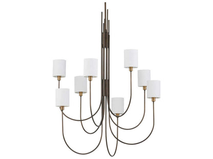 Currey & Company Currey and Company 8-Light Archetype Chandelier in Statuary Bronze and Antique Brass