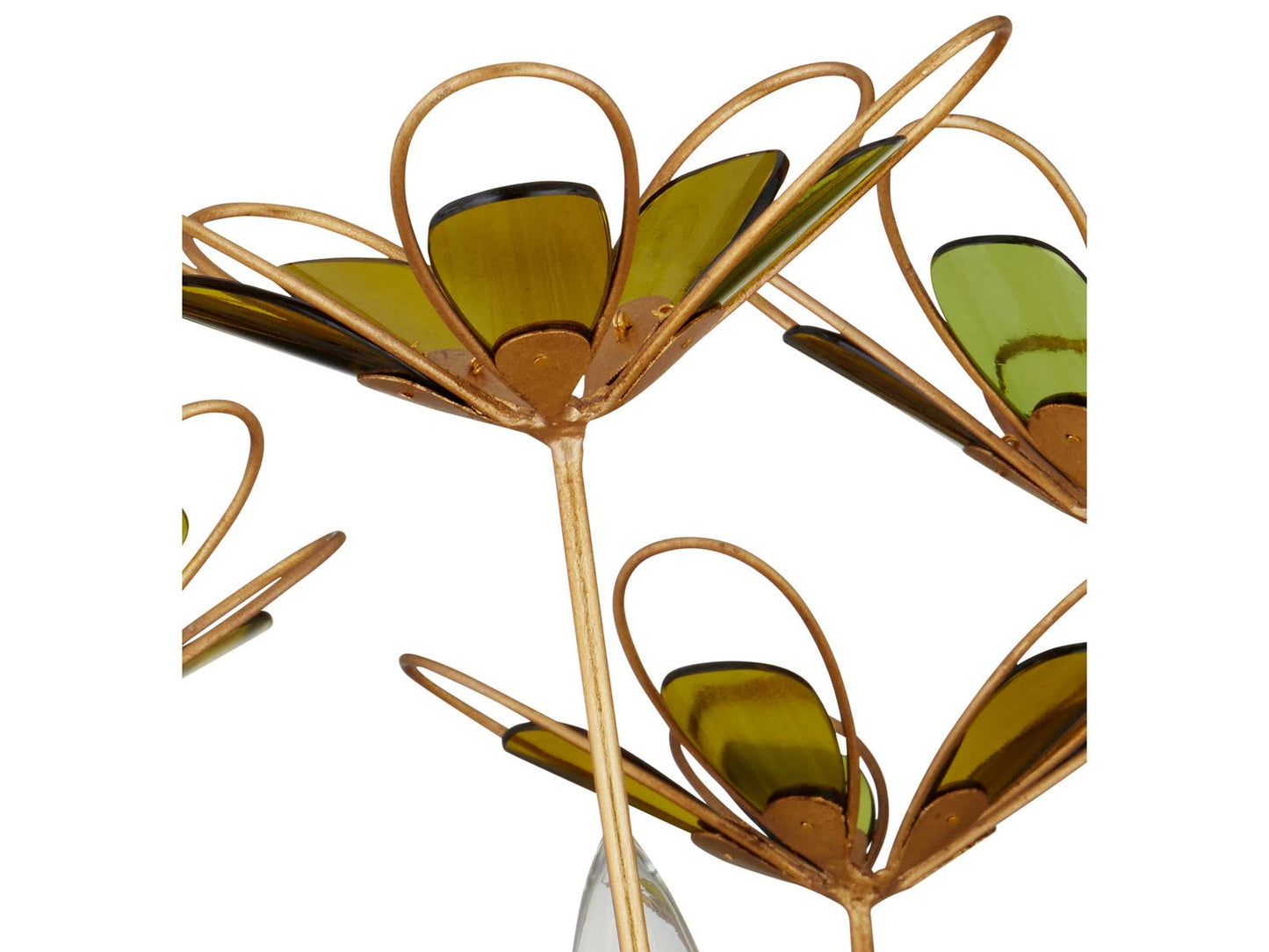 Currey & Company Currey and Company 9-Light Midsummer Chandelier in Gold and Green Glass