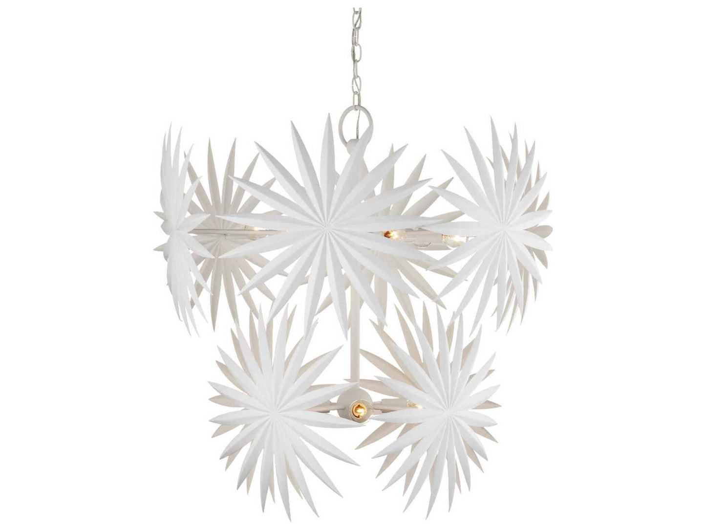 Currey & Company Currey and Company 10-Light Bismarkia Chandelier in Gesso White