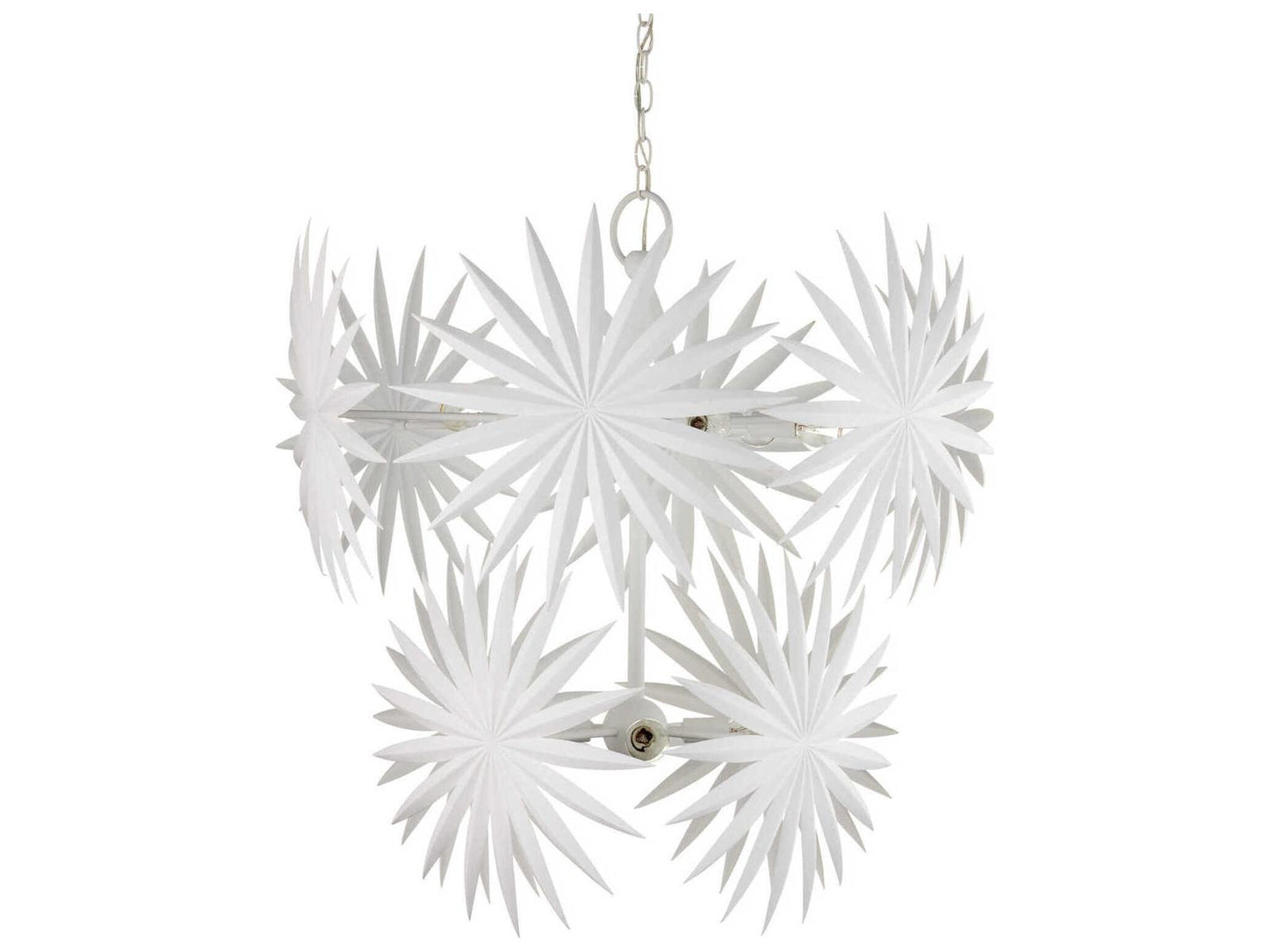 Currey & Company Currey and Company 10-Light Bismarkia Chandelier in Gesso White