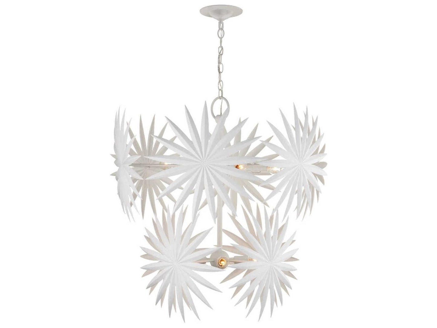 Currey & Company Currey and Company 10-Light Bismarkia Chandelier in Gesso White