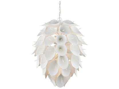 Currey & Company Currey and Company 9-Light Diego Chandelier in Gesso White Wrought Iron