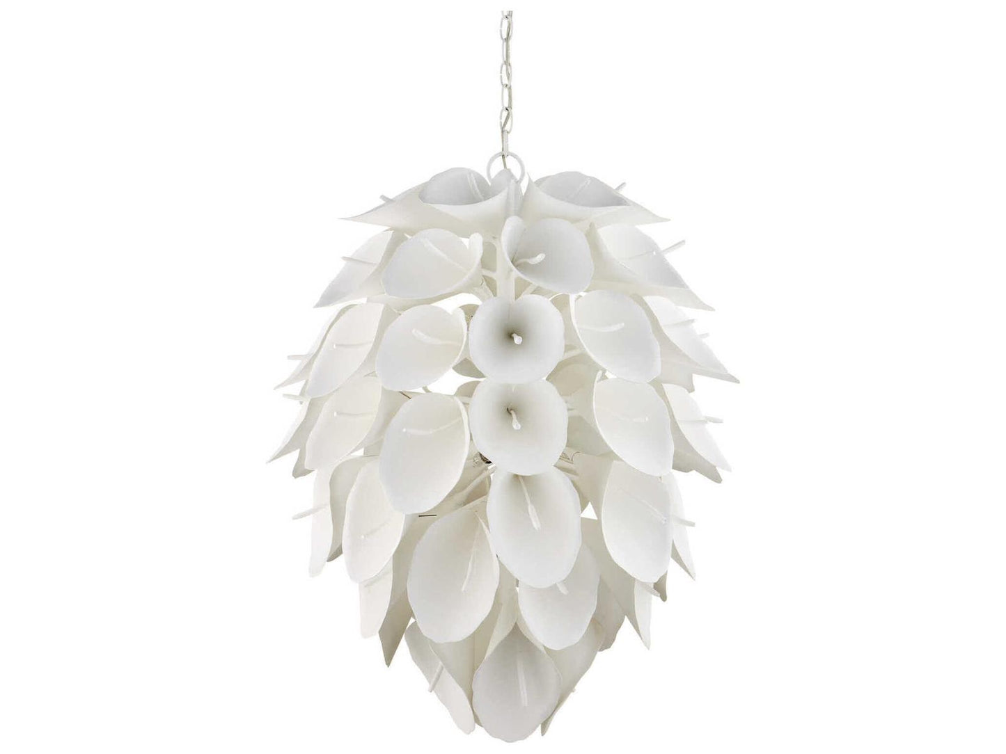 Currey & Company Currey and Company 9-Light Diego Chandelier in Gesso White Wrought Iron