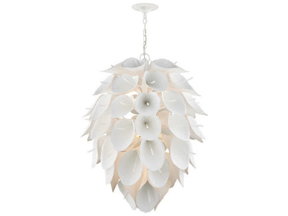 Currey & Company Currey and Company 9-Light Diego Chandelier in Gesso White Wrought Iron