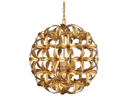 Currey & Company Currey and Company 6-Light Helenium Orb Chandelier in Contemporary Gold Leaf