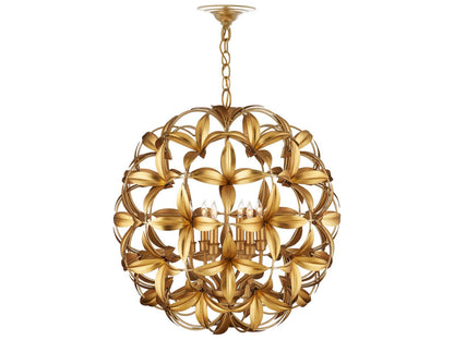 Currey & Company Currey and Company 6-Light Helenium Orb Chandelier in Contemporary Gold Leaf
