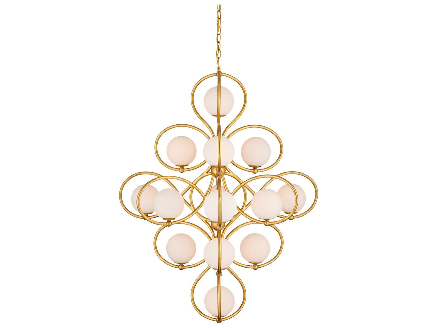 Currey & Company Currey and Company 14-Light Storrs Chandelier in Contemporary Gold Leaf