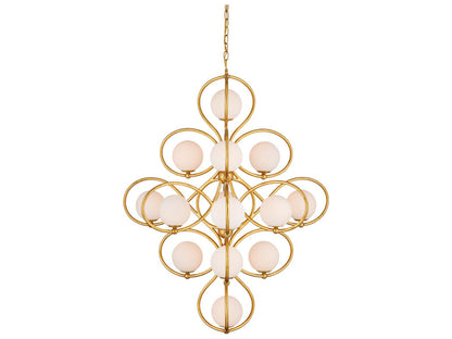 Currey & Company Currey and Company 14-Light Storrs Chandelier in Contemporary Gold Leaf