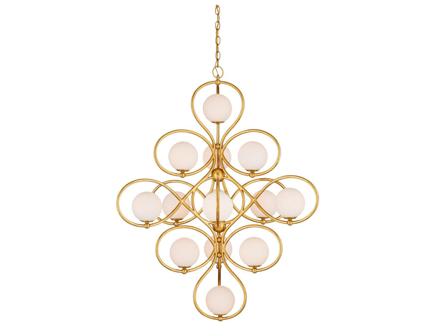 Currey & Company Currey and Company 14-Light Storrs Chandelier in Contemporary Gold Leaf