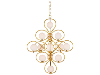 Currey & Company Currey and Company 14-Light Storrs Chandelier in Contemporary Gold Leaf