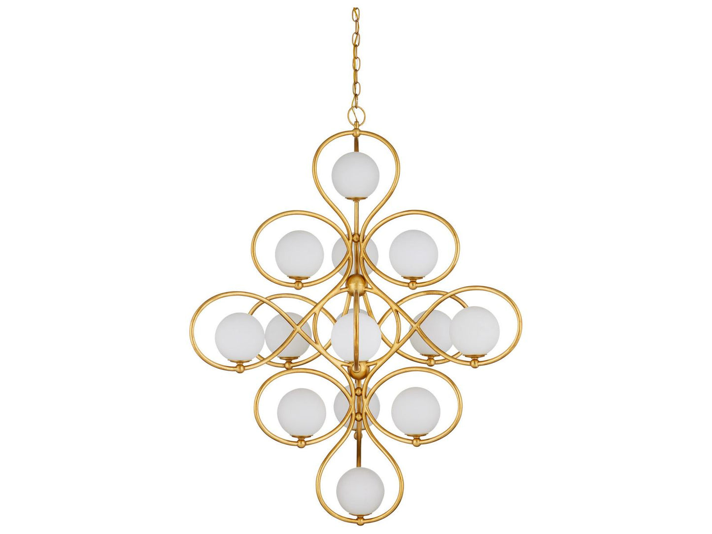 Currey & Company Currey and Company 14-Light Storrs Chandelier in Contemporary Gold Leaf