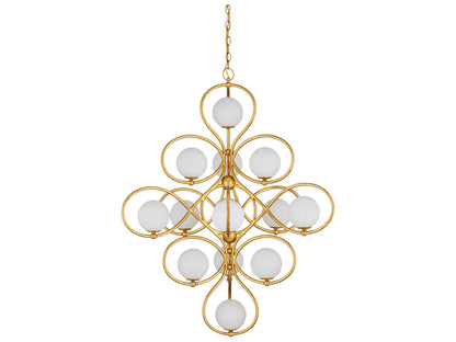 Currey & Company Currey and Company 14-Light Storrs Chandelier in Contemporary Gold Leaf