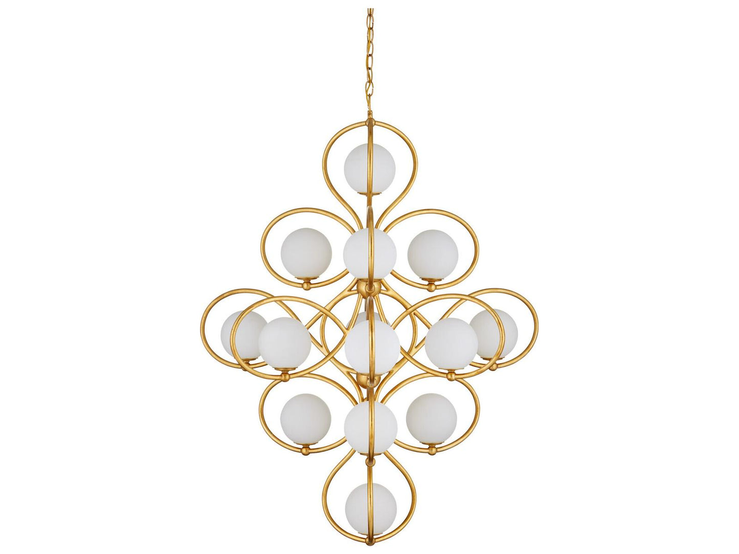 Currey & Company Currey and Company 14-Light Storrs Chandelier in Contemporary Gold Leaf