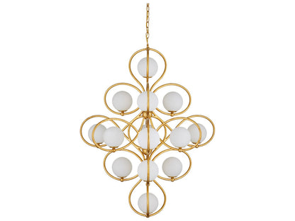 Currey & Company Currey and Company 14-Light Storrs Chandelier in Contemporary Gold Leaf