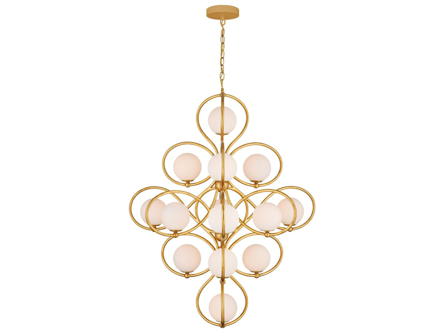 Currey & Company Currey and Company 14-Light Storrs Chandelier in Contemporary Gold Leaf