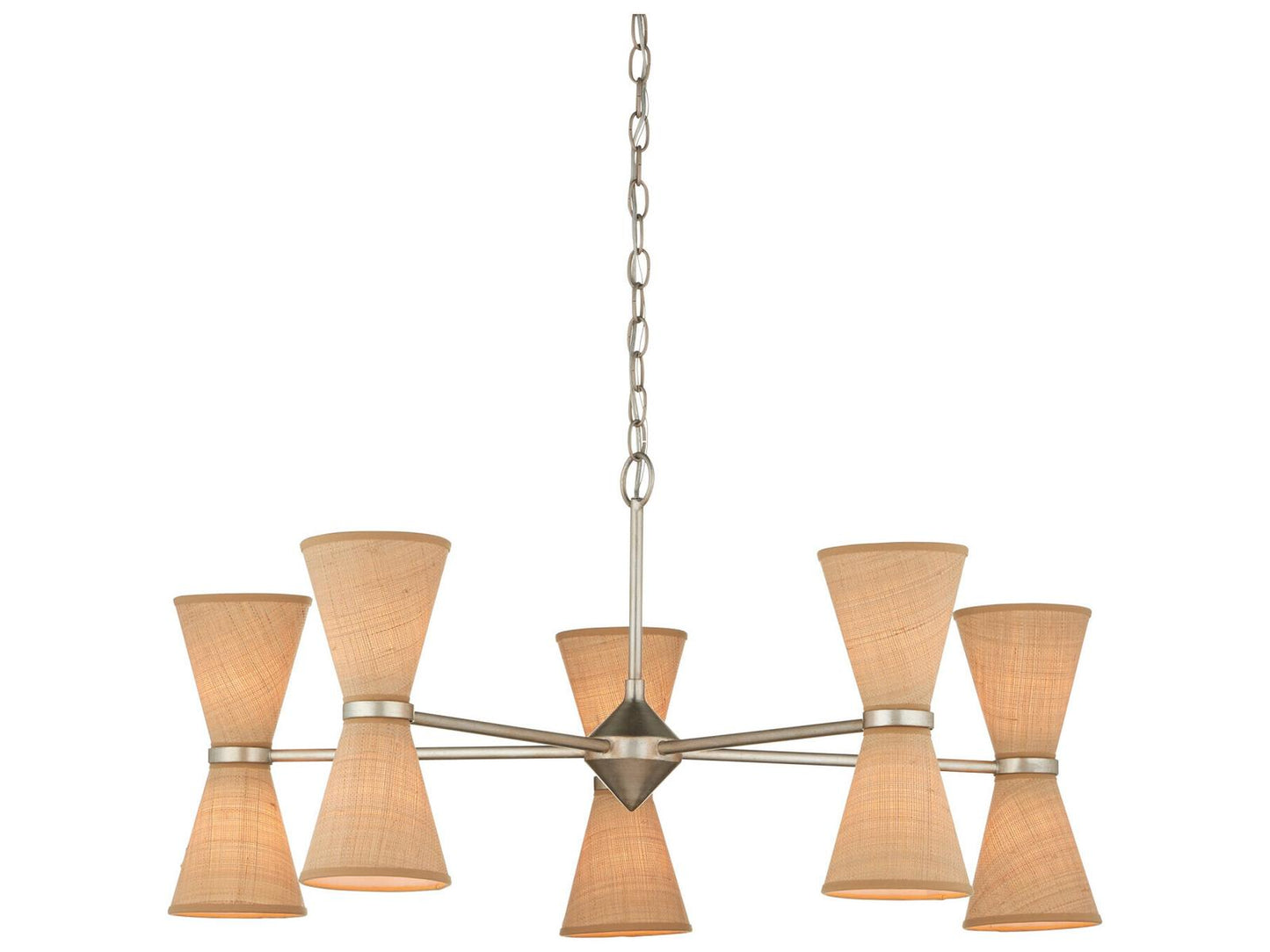 Currey & Company Currey and Company Pennyworth 10-Light Chandelier in Contemporary Silver Leaf and Natural