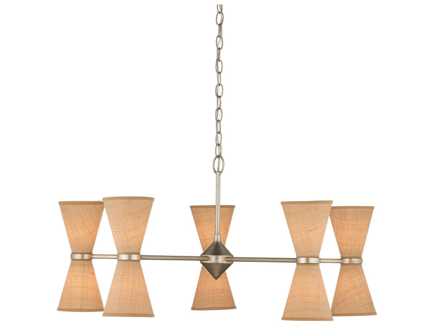 Currey & Company Currey and Company Pennyworth 10-Light Chandelier in Contemporary Silver Leaf and Natural