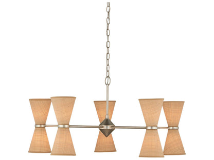 Currey & Company Currey and Company Pennyworth 10-Light Chandelier in Contemporary Silver Leaf and Natural