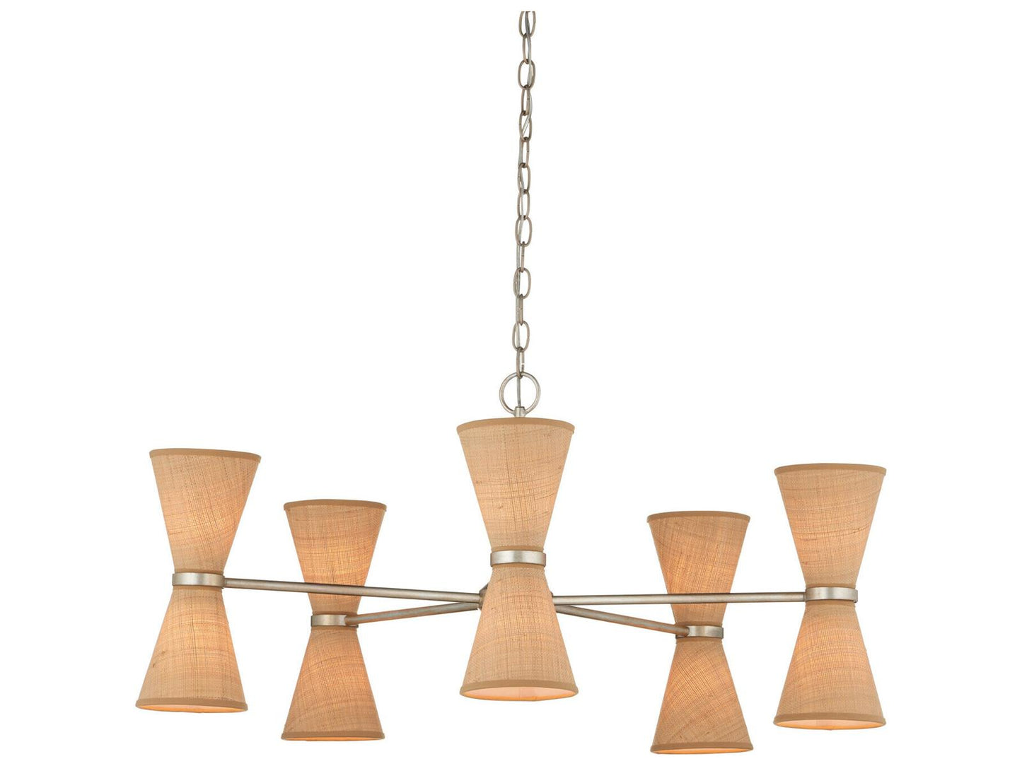Currey & Company Currey and Company Pennyworth 10-Light Chandelier in Contemporary Silver Leaf and Natural