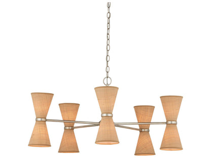 Currey & Company Currey and Company Pennyworth 10-Light Chandelier in Contemporary Silver Leaf and Natural