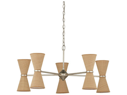Currey & Company Currey and Company Pennyworth 10-Light Chandelier in Contemporary Silver Leaf and Natural