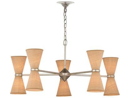 Currey & Company Currey and Company Pennyworth 10-Light Chandelier in Contemporary Silver Leaf and Natural