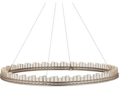 Currey & Company Currey and Company 1-Light Pleiades Chandelier Contemporary Silver Leaf