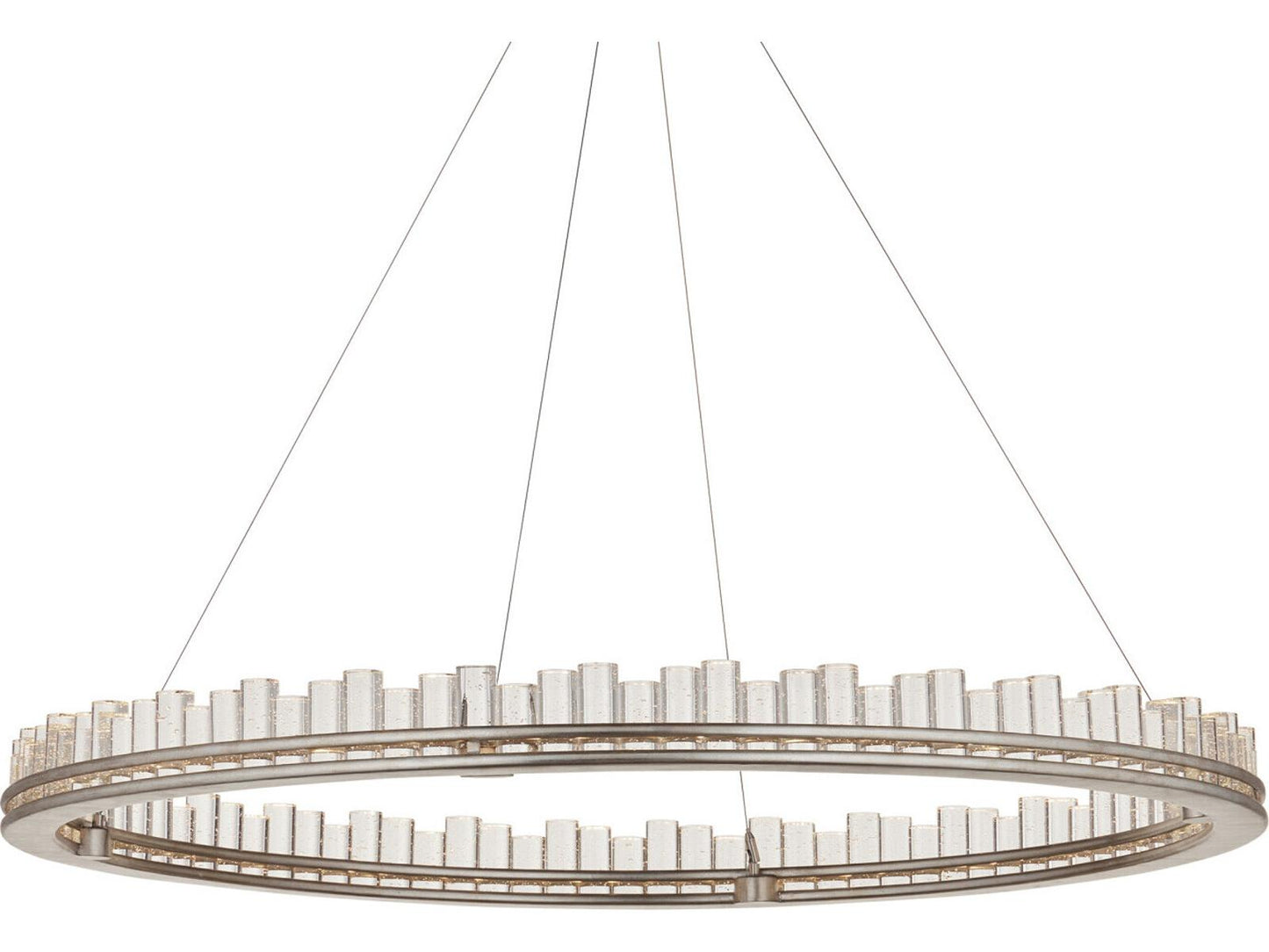 Currey & Company Currey and Company 1-Light Pleiades Chandelier Contemporary Silver Leaf