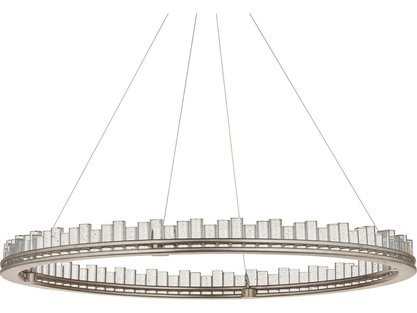 Currey & Company Currey and Company 1-Light Pleiades Chandelier Contemporary Silver Leaf