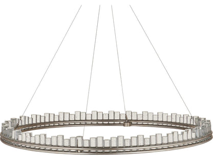 Currey & Company Currey and Company 1-Light Pleiades Chandelier Contemporary Silver Leaf