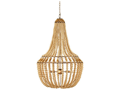 Currey & Company Currey and Company 6-Light Penelope Chandelier Beige and Antique Brass