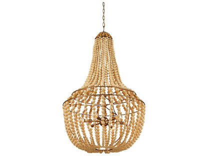 Currey & Company Currey and Company 6-Light Penelope Chandelier Beige and Antique Brass