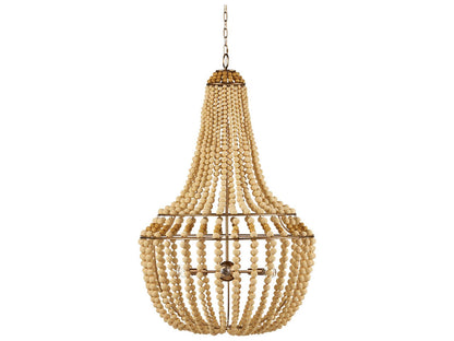 Currey & Company Currey and Company 6-Light Penelope Chandelier Beige and Antique Brass