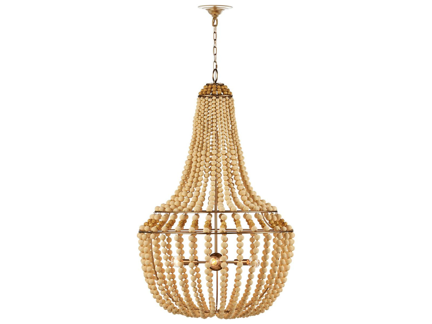Currey & Company Currey and Company 6-Light Penelope Chandelier Beige and Antique Brass