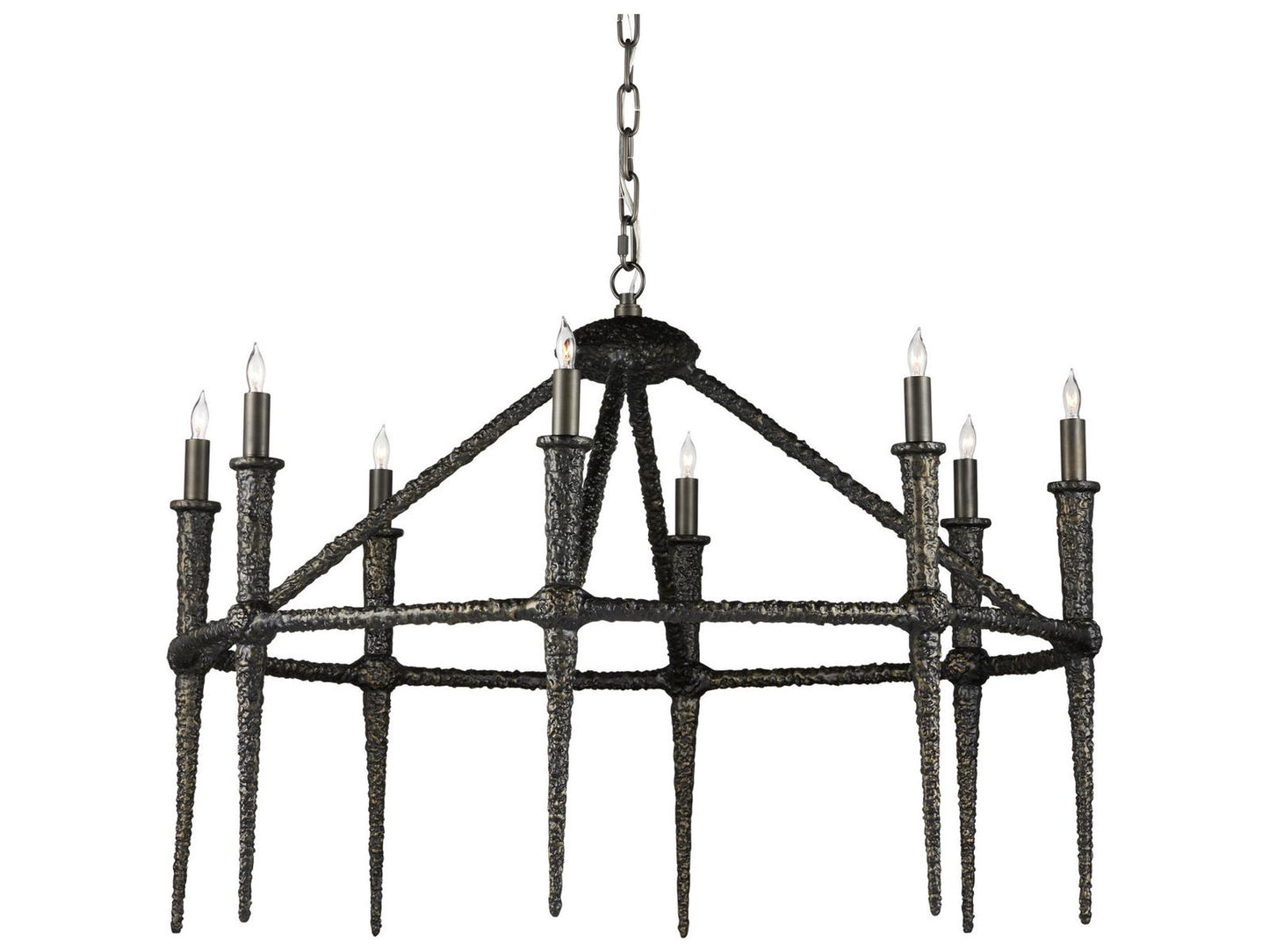 Currey & Company Currey and Company 8-Light Blackthorn Chandelier in Aged Bronze