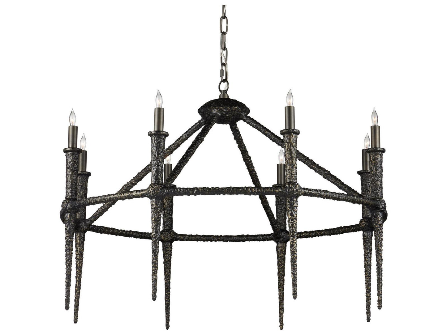 Currey & Company Currey and Company 8-Light Blackthorn Chandelier in Aged Bronze