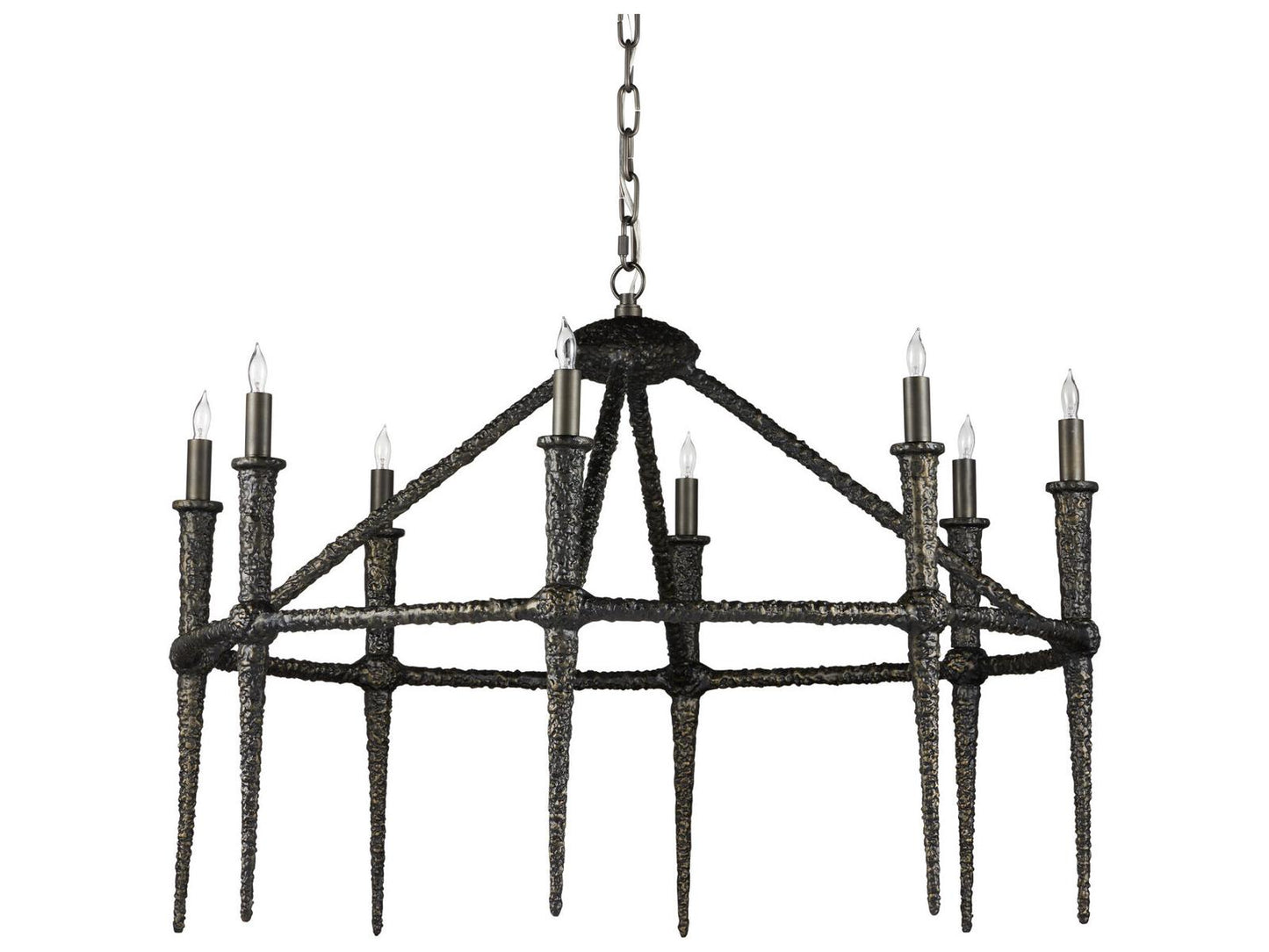 Currey & Company Currey and Company 8-Light Blackthorn Chandelier in Aged Bronze