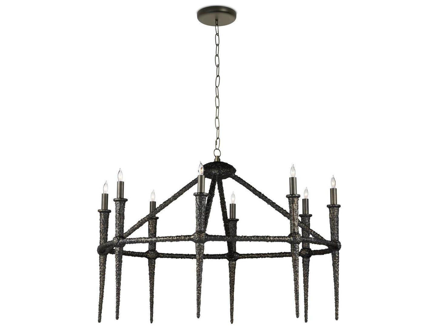 Currey & Company Currey and Company 8-Light Blackthorn Chandelier in Aged Bronze