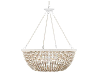 Currey & Company Currey and Company Wychwood 6-Light Chandelier in Sugar White and Sandstone