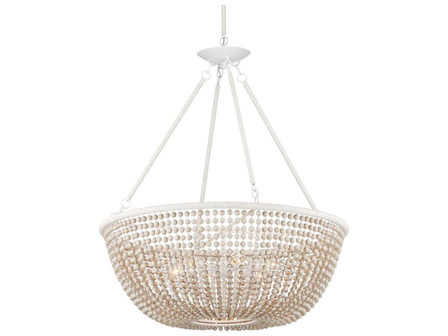 Currey & Company Currey and Company Wychwood 6-Light Chandelier in Sugar White and Sandstone