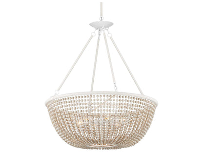 Currey & Company Currey and Company Wychwood 6-Light Chandelier in Sugar White and Sandstone