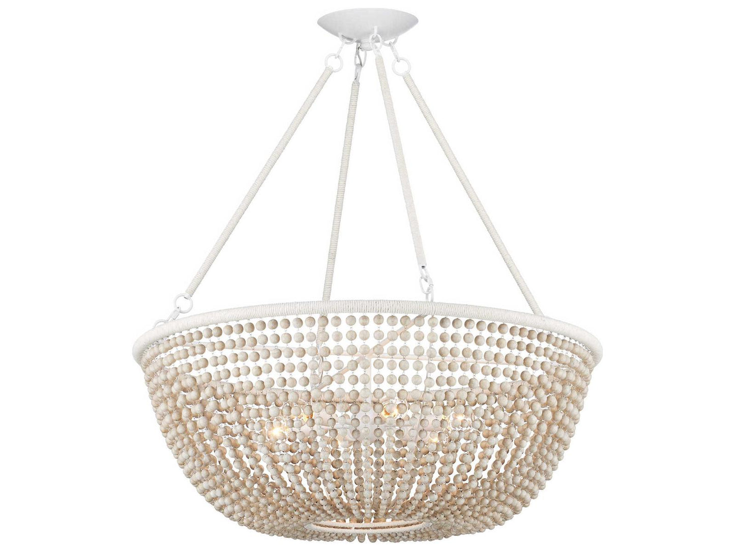 Currey & Company Currey and Company Wychwood 6-Light Chandelier in Sugar White and Sandstone