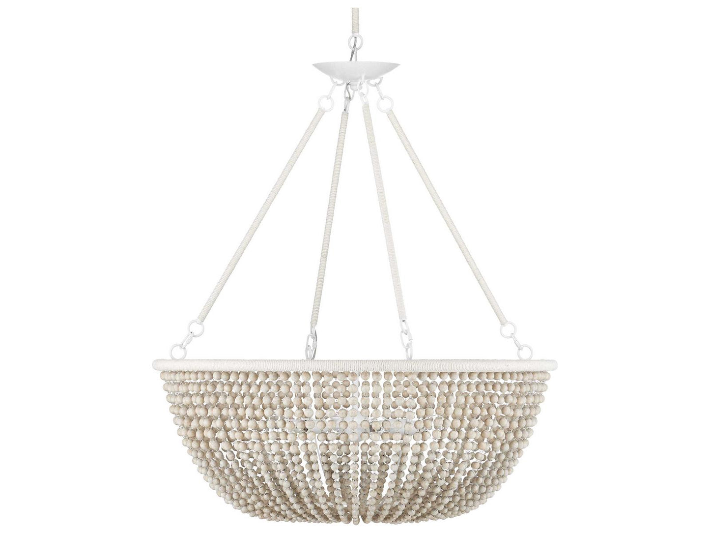 Currey & Company Currey and Company Wychwood 6-Light Chandelier in Sugar White and Sandstone