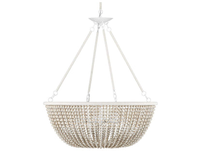Currey & Company Currey and Company Wychwood 6-Light Chandelier in Sugar White and Sandstone