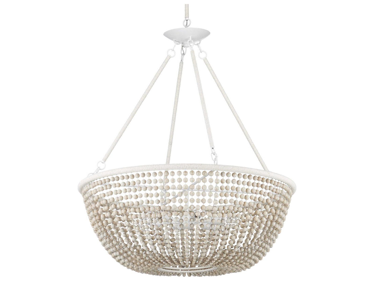 Currey & Company Currey and Company Wychwood 6-Light Chandelier in Sugar White and Sandstone